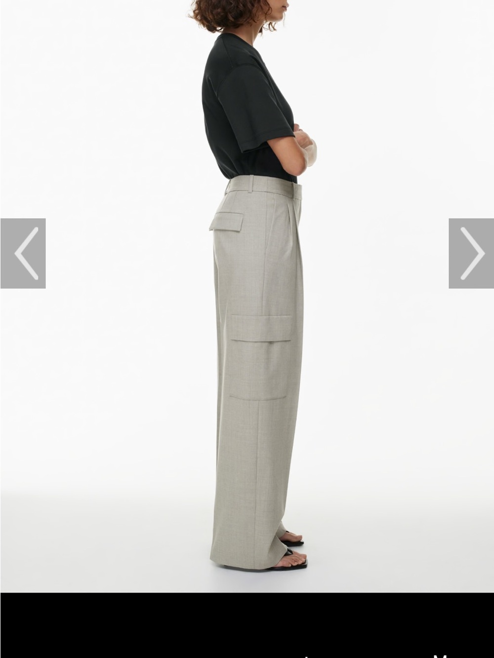 Light Gray Cargo Wide-Leg Pants